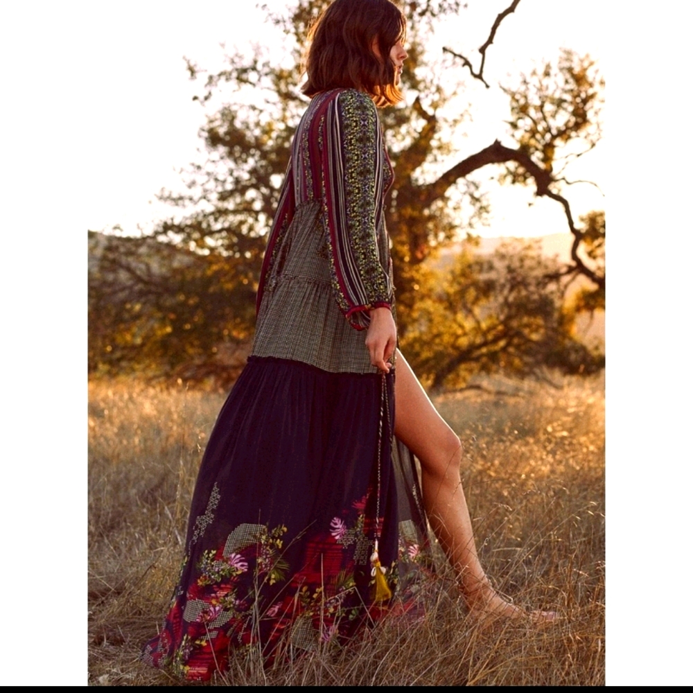 Anthro Bhanuni by Jyoti Tiered Maxi Dress.Size 10 - Picture 1 of 15
